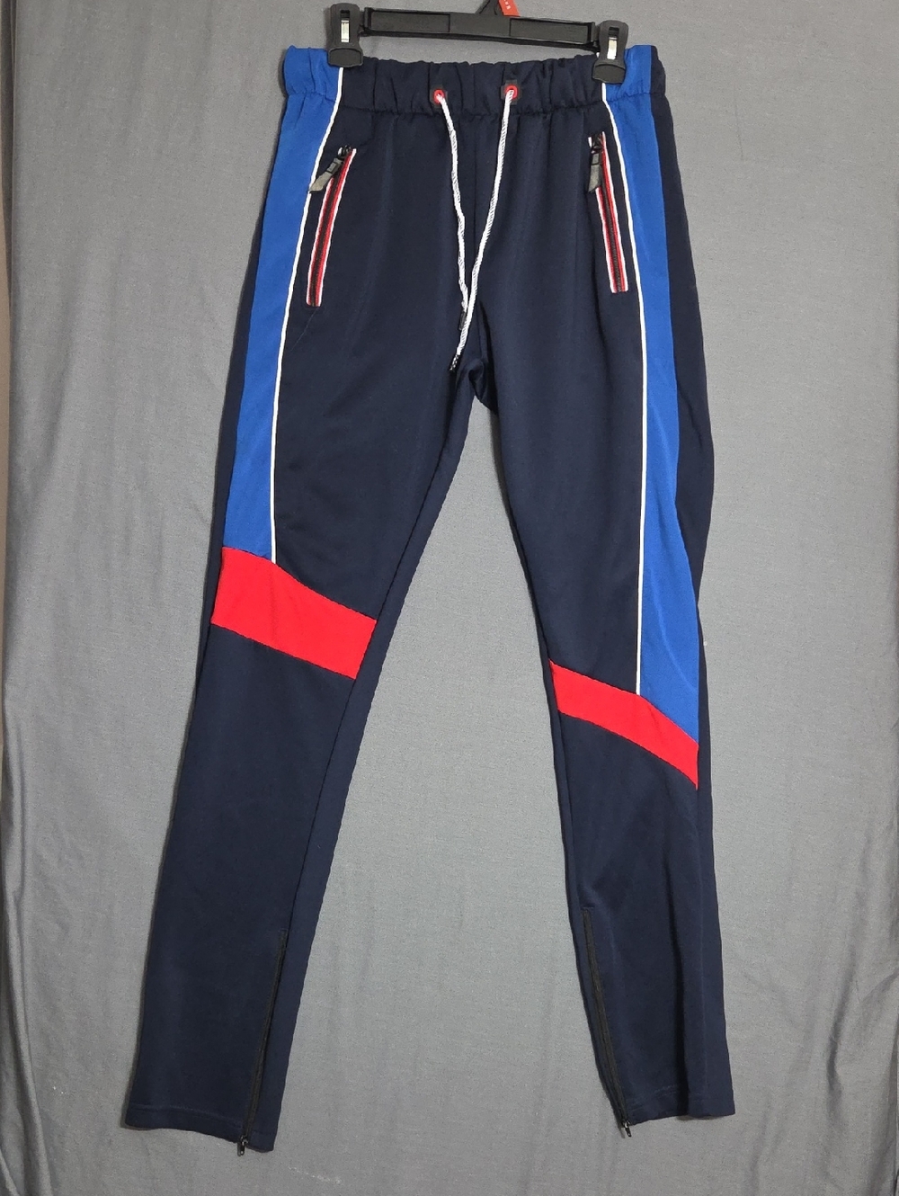 Men's Royal 7even Navy Track Pants with Blue‎ & Red Panels (See Measurements)